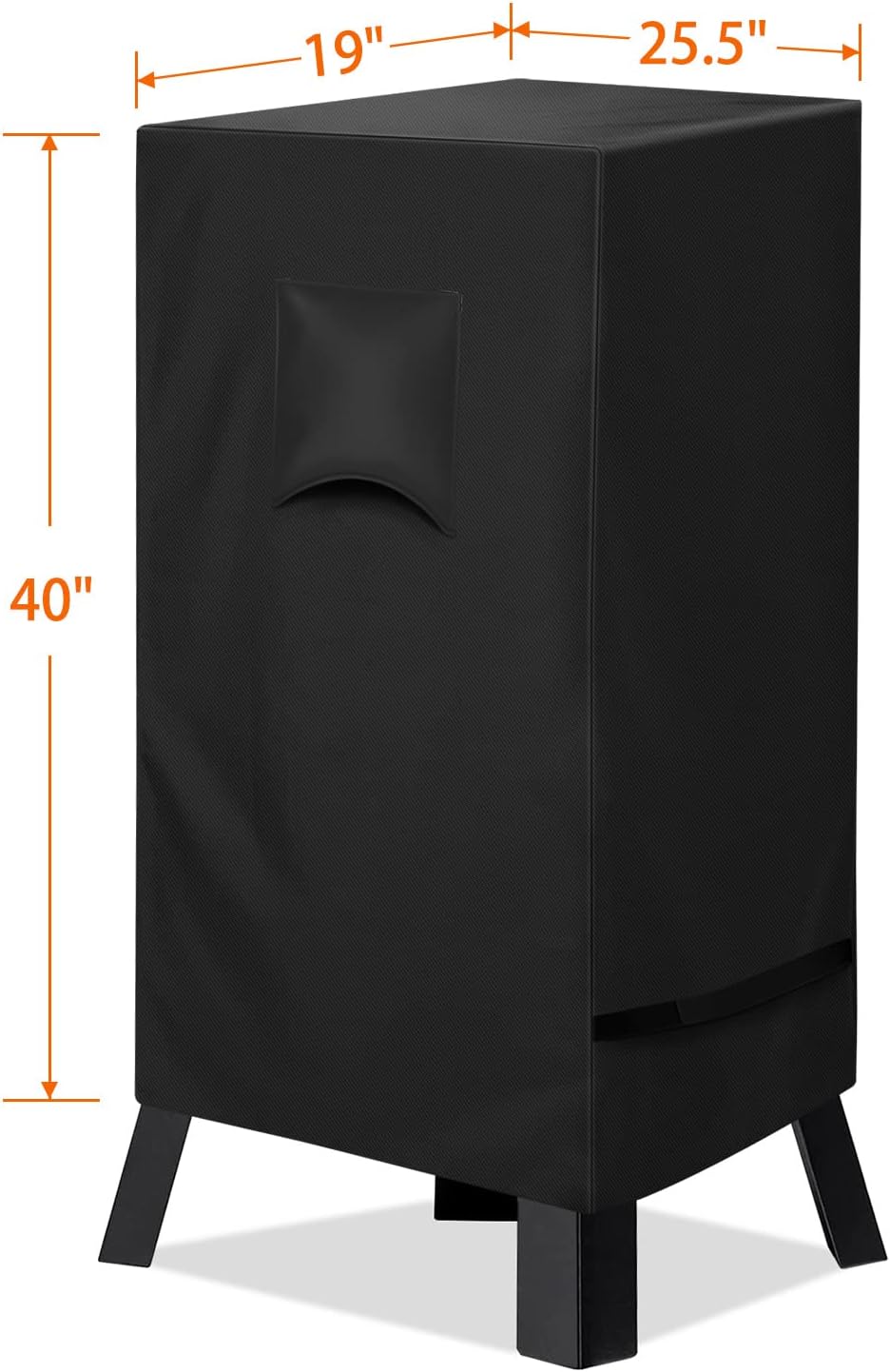 iCOVER 40 inch Smoker Cover for Masterbuilt - 25.5" LX19 D X 40" H 600D Square Smokers Covers Water Proof Canvas Heavy Duty for 40-Inch Electric Vertical BBQ, Black - Image 6