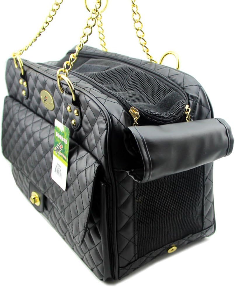 B-JOY New Dog Carrier Dog Handbag Dog Purse Pet Tote Bag Soft Sided Pet Carriers with Double Chain Handles Black