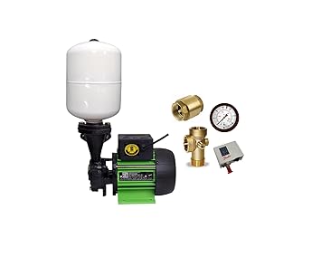 kirloskar chhotu 1 hp water pump with pressure boosting 24 liter tank with NRV, 5 Way Connector, Pressure Switch, Pressure Guage (single Phase)