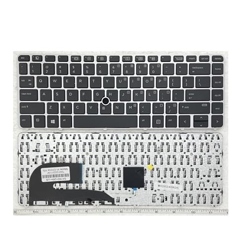 HP EliteBook 840 G3 745 G4 848用 US/RU/SP/FR/BR/AR 英語バックライトキーボード NSK-CY2BV 14u(Orange)