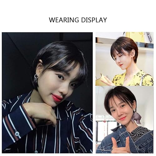 Miniatura 7 de Human Toppers - Postizo corto y recto con clip para adelgazamiento del cabello y pérdida de cabello, 7x10, 7.9 in, color negro natural