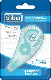 Tilibra - Corretivo em Fita 5mmX6m, Azul Aqua