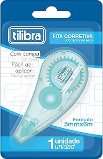 Tilibra - Corretivo em Fita 5mmX6m, Azul Aqua