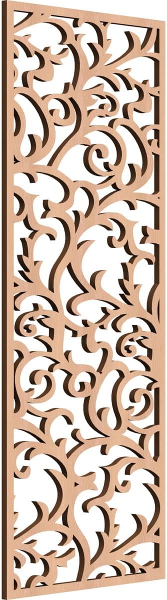 13 3/8"W x 34 3/8"H x 1/4"T Lennon Decorative Fretwork Wood Wall Panels, Red Oak