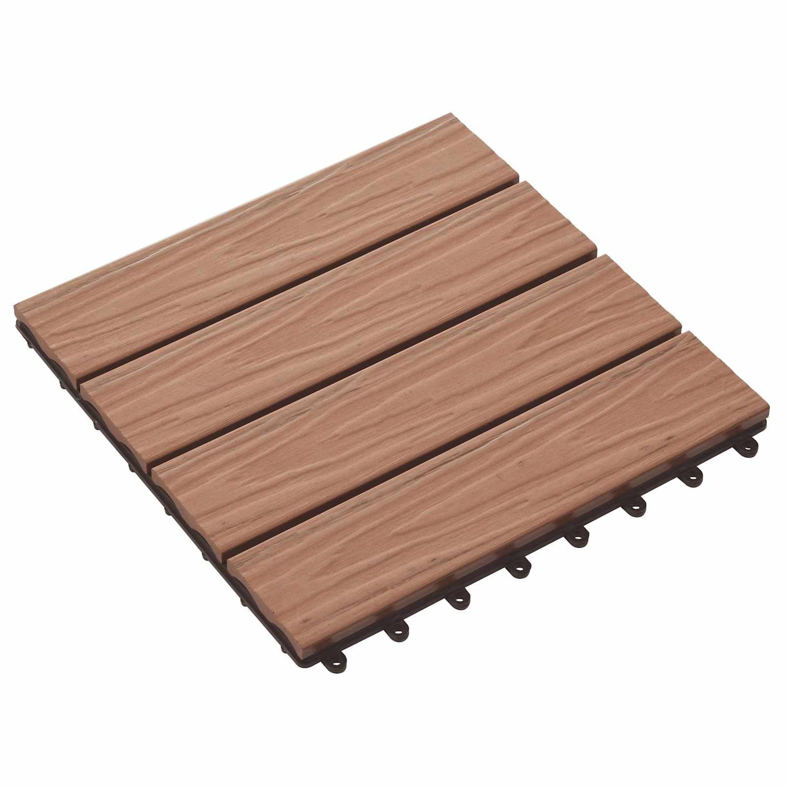 Carreau de terrasse composite aspect bois moderne dalle 30 x 30 cm durable pour aménagement extérieur
