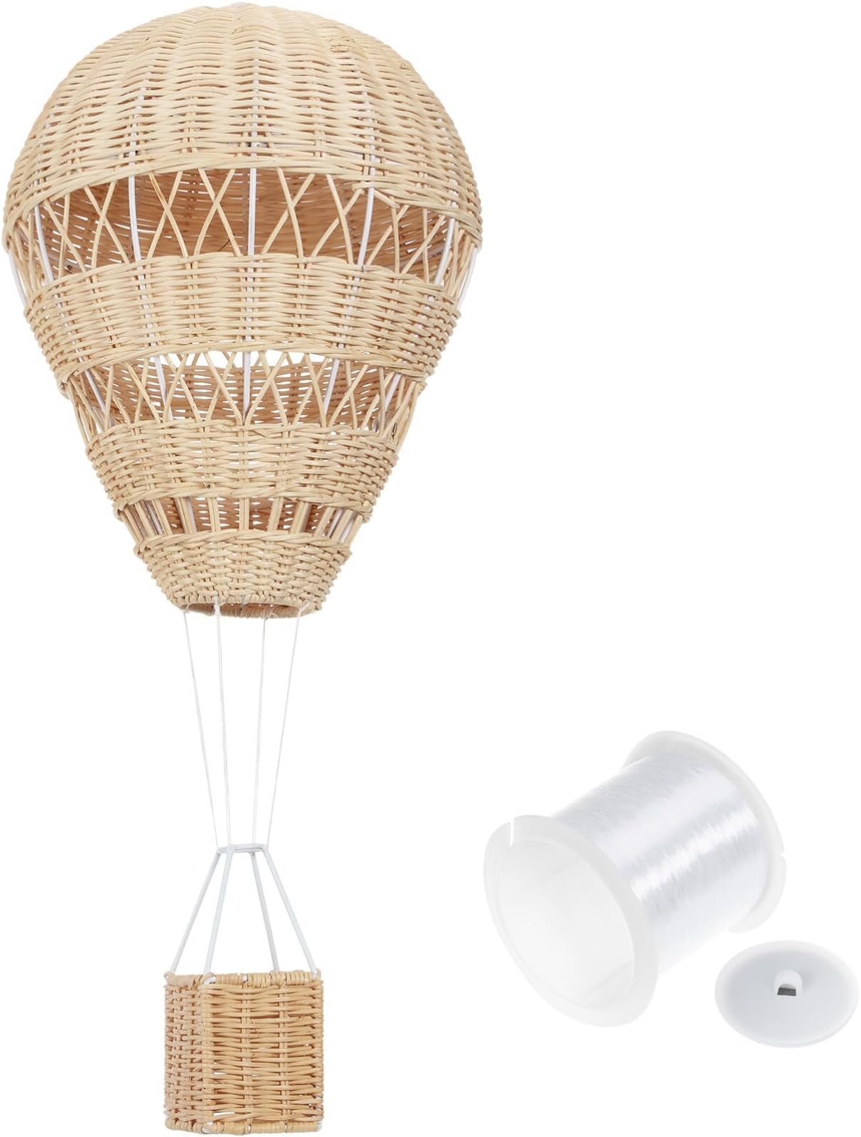 AmosfunRattan Woven Pendant Woven Hot Air Balloon Rattan Floating The Skies Decoration Photo Prop for Nursery Room Decor Christmas New Year Gift Air Balloon