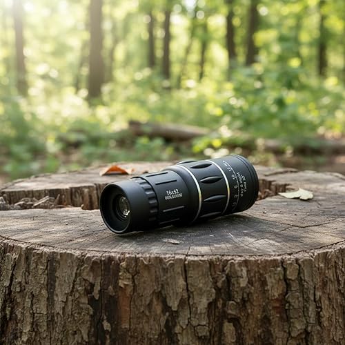 Miniatura 3 de Telescopio monocular 16x52, telescopio portátil de alta magnificación HD con vista clara para observación de aves al aire libre y viajes, color negro