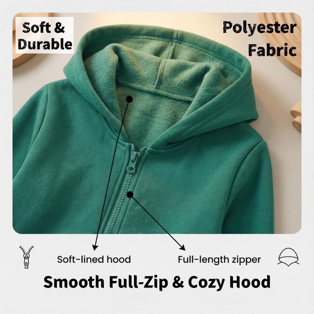 KIDMAU Girls Boys 2 Piece Tracksuit Athletic Sweatsuit Zip Up Hoodie Sweatshirt and Jogger Pants with Pocket Kids Sport Set - Image 3