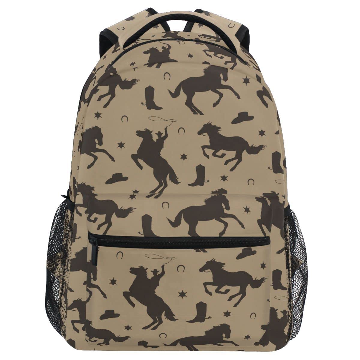 Wamika Cowboy Horse Kids Backpack Western Desert School Backpacks Boys Girls Daypack Book Bag