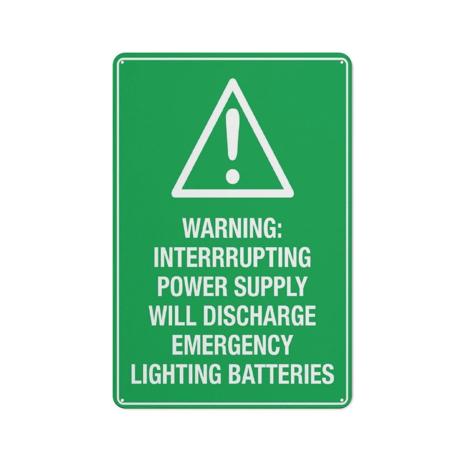 peiyeety Warning Interrupting Power Supply Sign 12X8 Inches Metal Aluminum Signs, Weather Resistant, Weatherproof, Indoor Or Outdoor