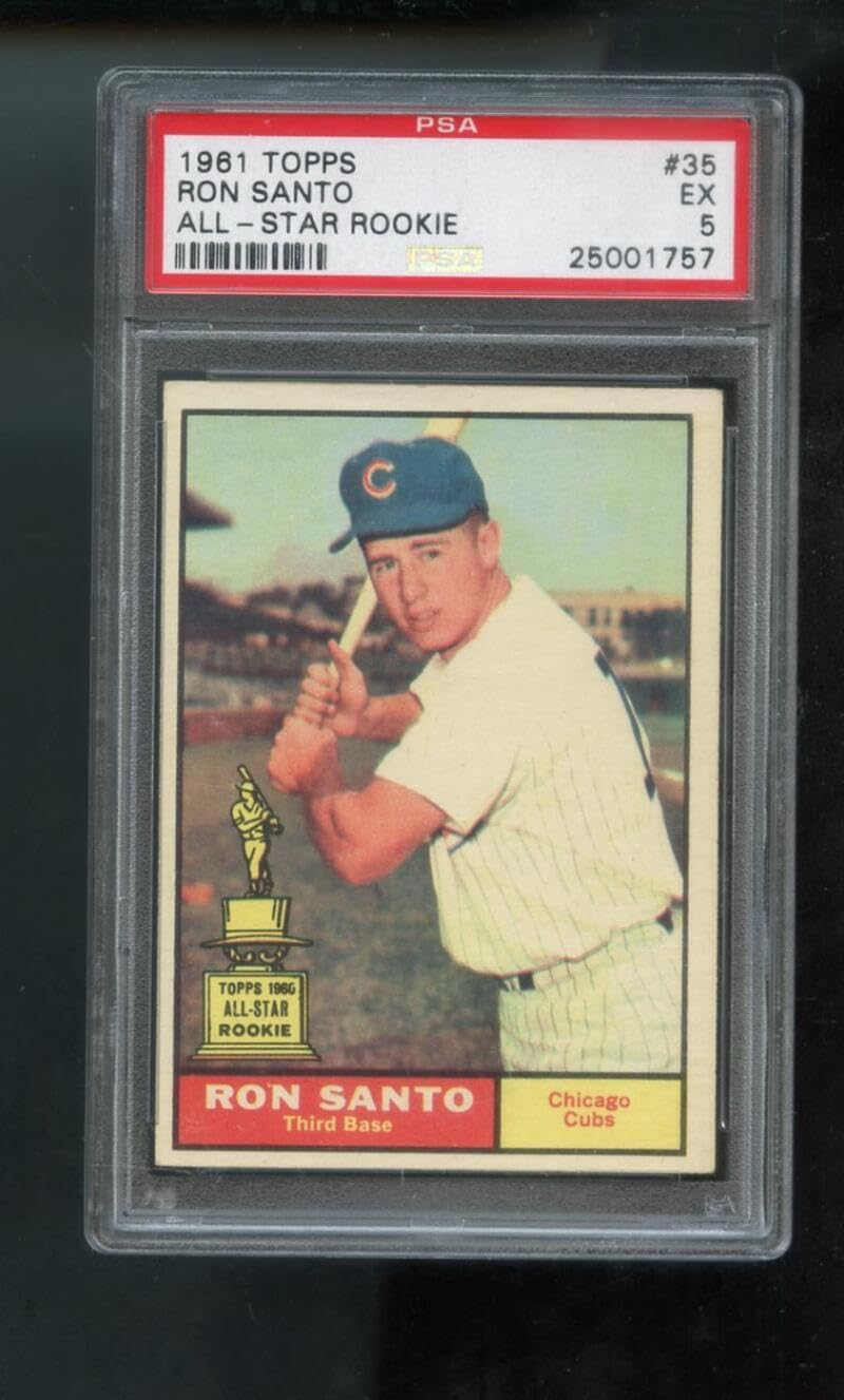 1961 Topps #35 Ron Santo ROOKIE RC Chicago Cubs EX PSA 5 Graded Baseball Card