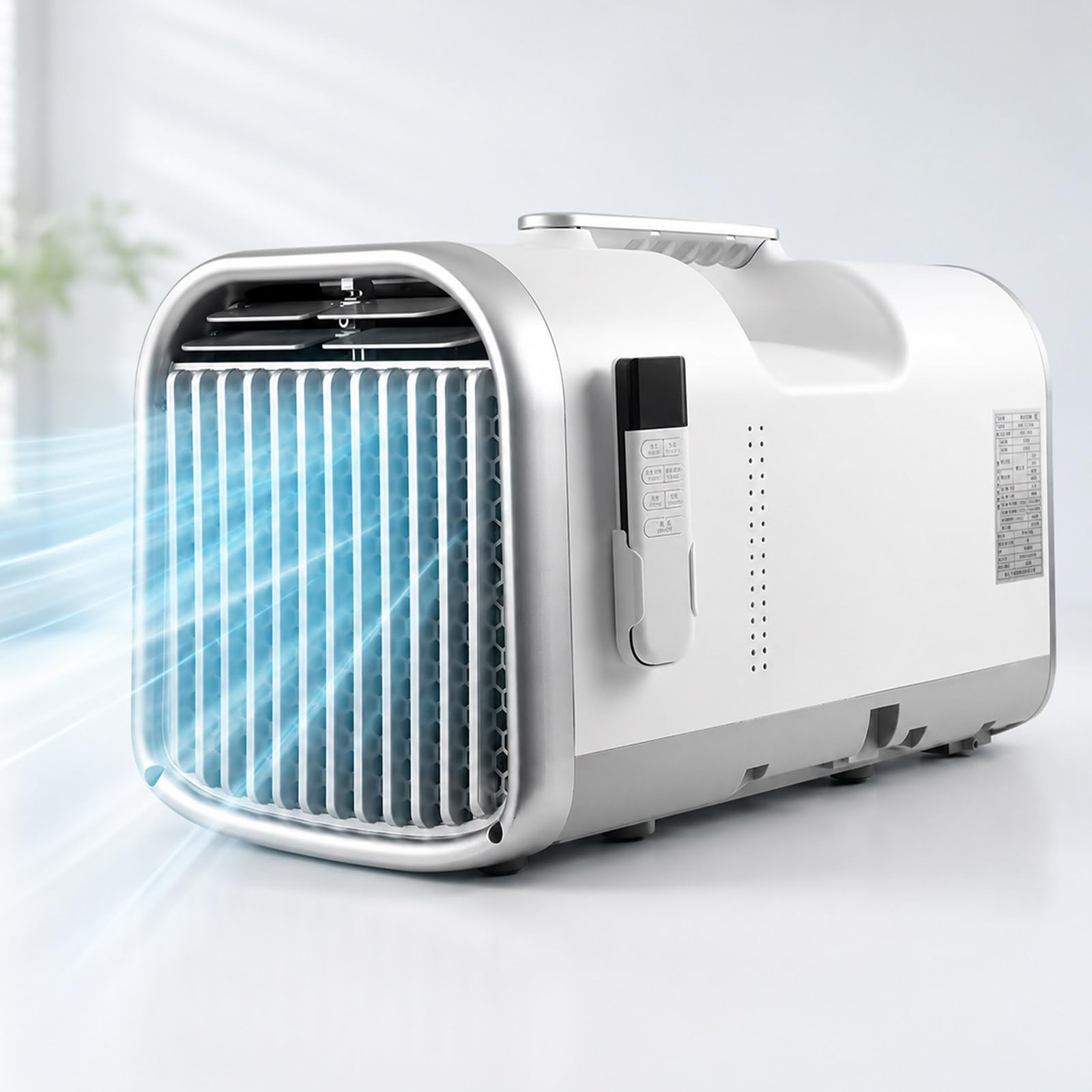 pealiritansemen Portable Air Con Unit, New Upgraded Mobile Compressor Cooler with 16–32°C Control, Auto-Evaporation, Sleep Mode, Remote and 1–12H Timer for Bedroom and Campervan 1300W