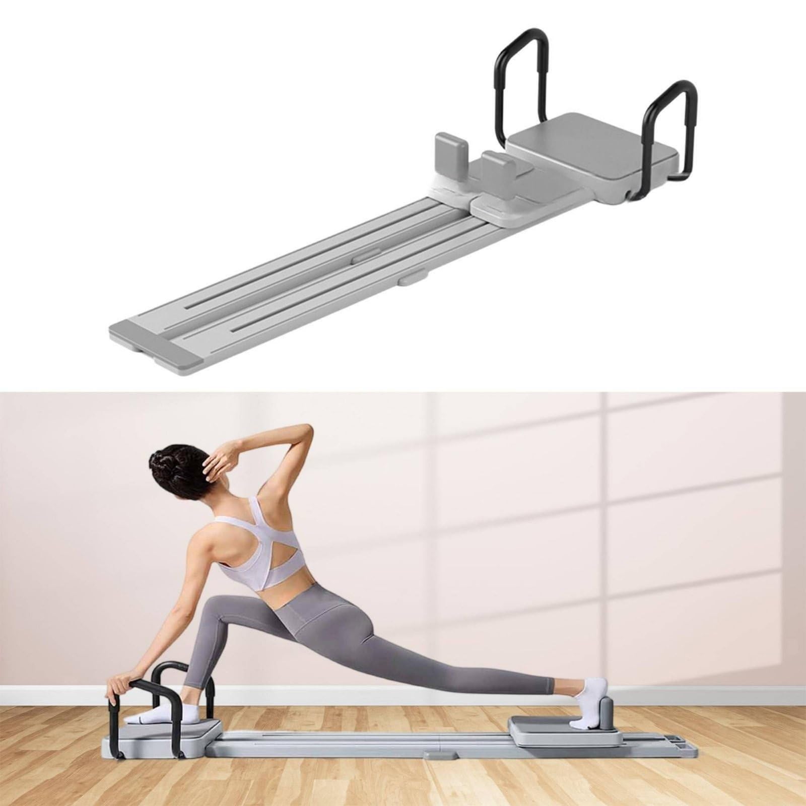 Cama Reformer de Pilates Uso en Casa Reformer de Pilates Antideslizante Máquina Entrenamiento Cuerpo Completo para Hogar