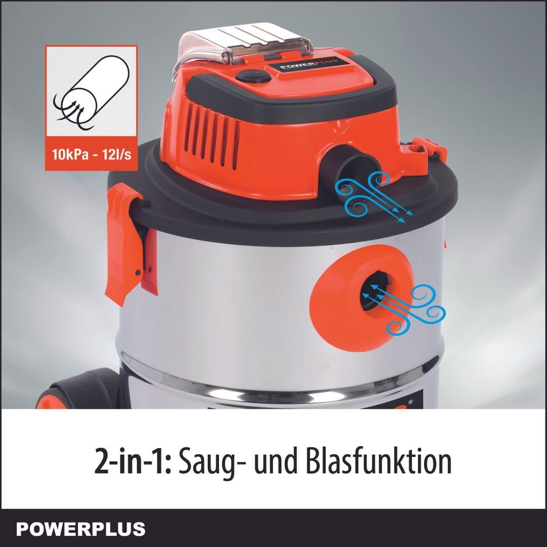 POWERPLUS POWDP6040 - Aspirador seco/húmedo 20 V (sin batería) 20 l