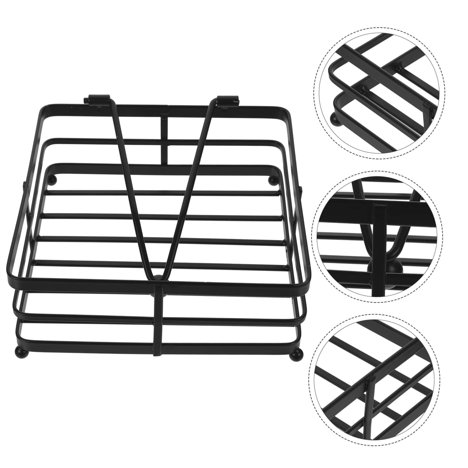 Servilletero de Hierro Cuadrado Negro para Cocina y Mesa