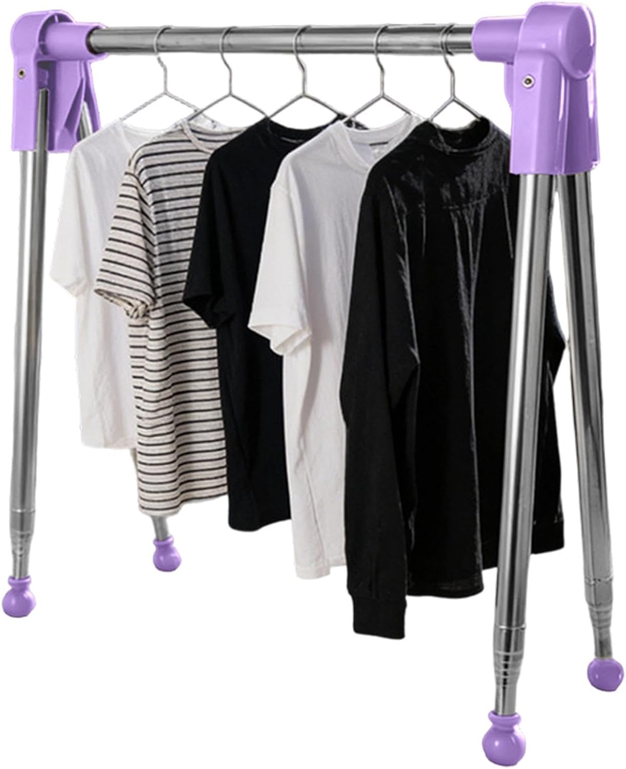 Laundry Rack - Portable Folding Clothes Hanger Stand, Adjustable Steel Drying Frame with Extendable Rod Configuration Feature, Compact Storage Design Supports Efficient Air Circulation, Ideal for Trav