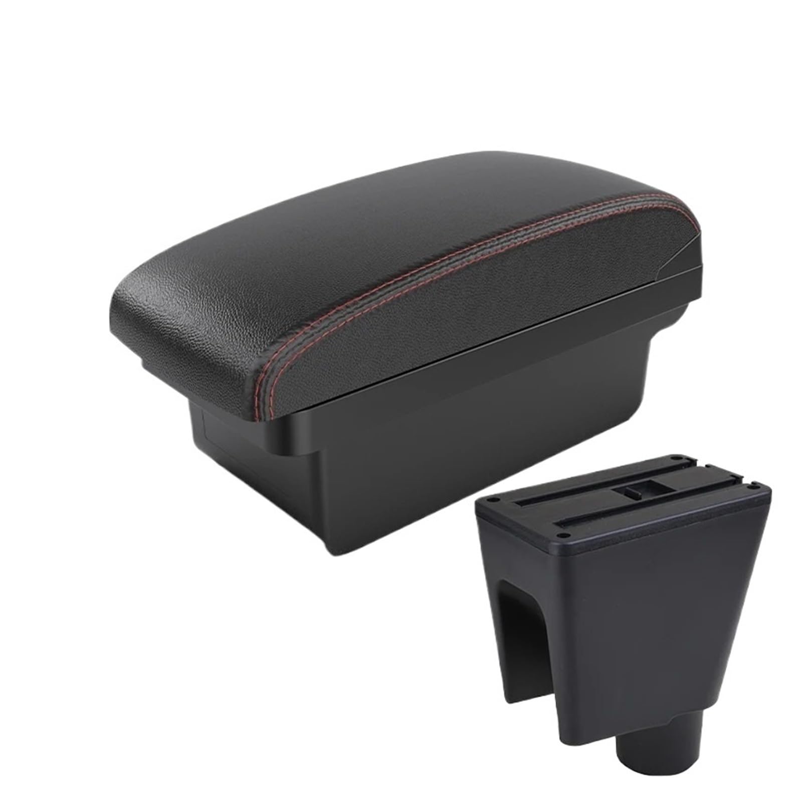 UMDJJU For Chevrolet For Spark III For Aveo T200 Car Armrest Storage Box Accessories Interior Details Car Centre Console Armrest Box(A1 Black red NO USB)