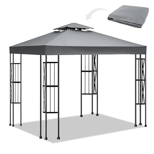 10x10 Canopy Replacement top Double Tiered Polyester Replacement Canopy for