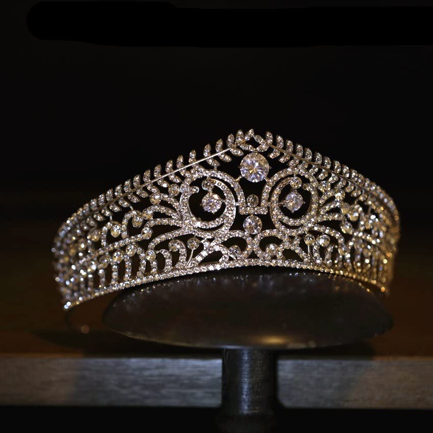 Diamentowa Tiara luksusowe kryształowe geometryczne tiary ślubne sześcienne cyrkonia korona Rhinestone korowód diadem opaska ślubne akcesoria do włosów