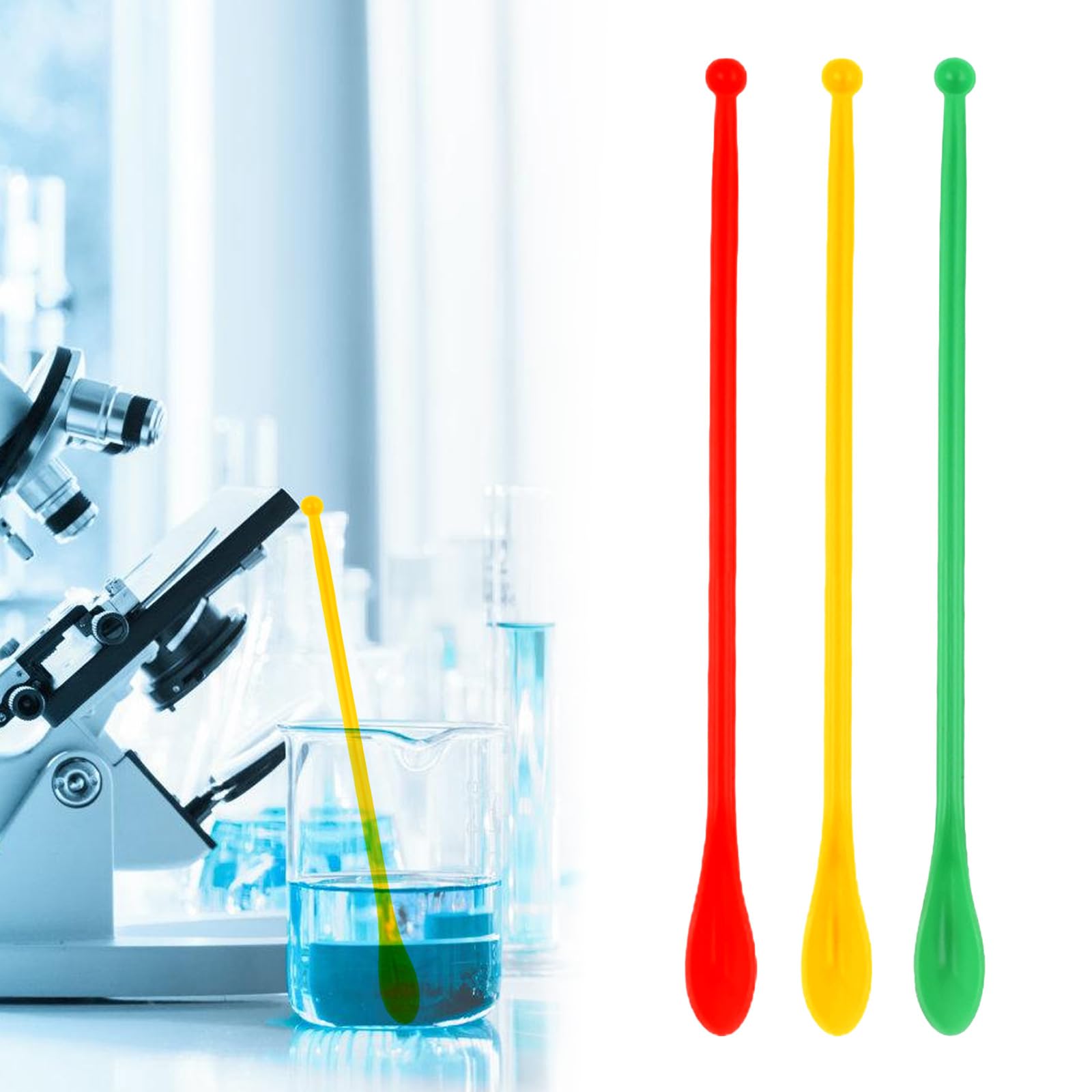 50Pieces Laboratory Spatula Mixing Spoons Double Ended Spatula Sampler Lab Measuring Spoon for Experiment Educational