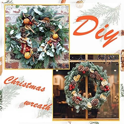 Fox·Bunny 235Pcs Christmas Wreath Making Supplies, Cinnamon Sticks, Dried Orange Slices, Artificial Pine Branches, Acorns for Crafts and Artificial Berries for Christmas Wreath Decoration