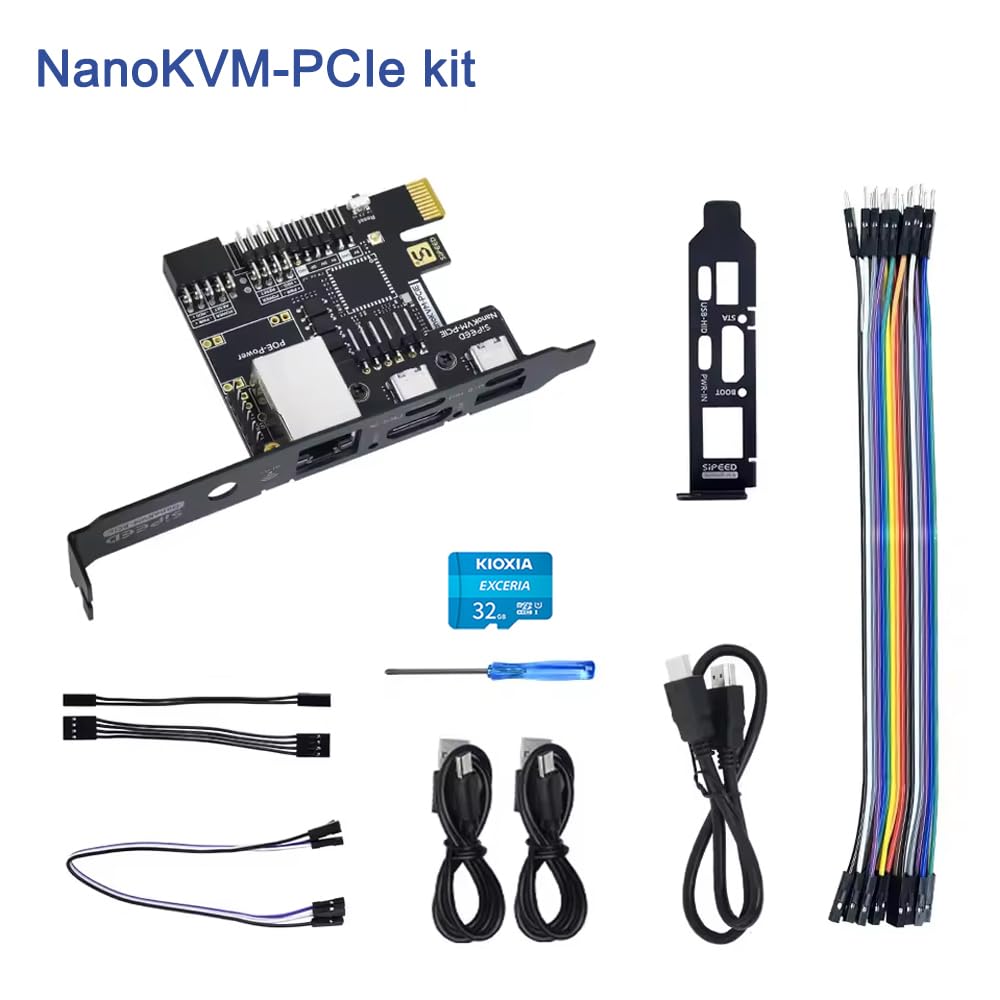 Sipeed NanoKVM IP-KVM Mini Remote Control Operations Maintenance Server, 1TOPS NPU 1GHz C906 RISC-V Linux Single Board Computer, with HD-MI 100M Network Connection (NanoKVM-PCIe ETH) — view 2