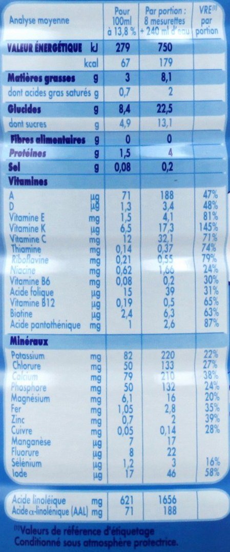 Nestlé Nidal 3 Lait de croissance en poudre de 1 à 3 ans - Boîte de 800g (Lot de 4)