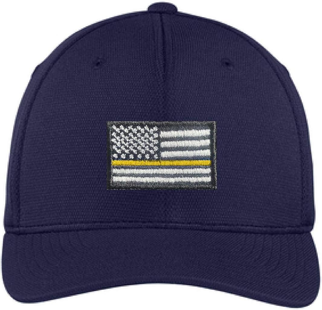 Embroidered Thin Yellow Line Subdued American Flag Security Officer Tow Truck Flexfit Baseball Hat