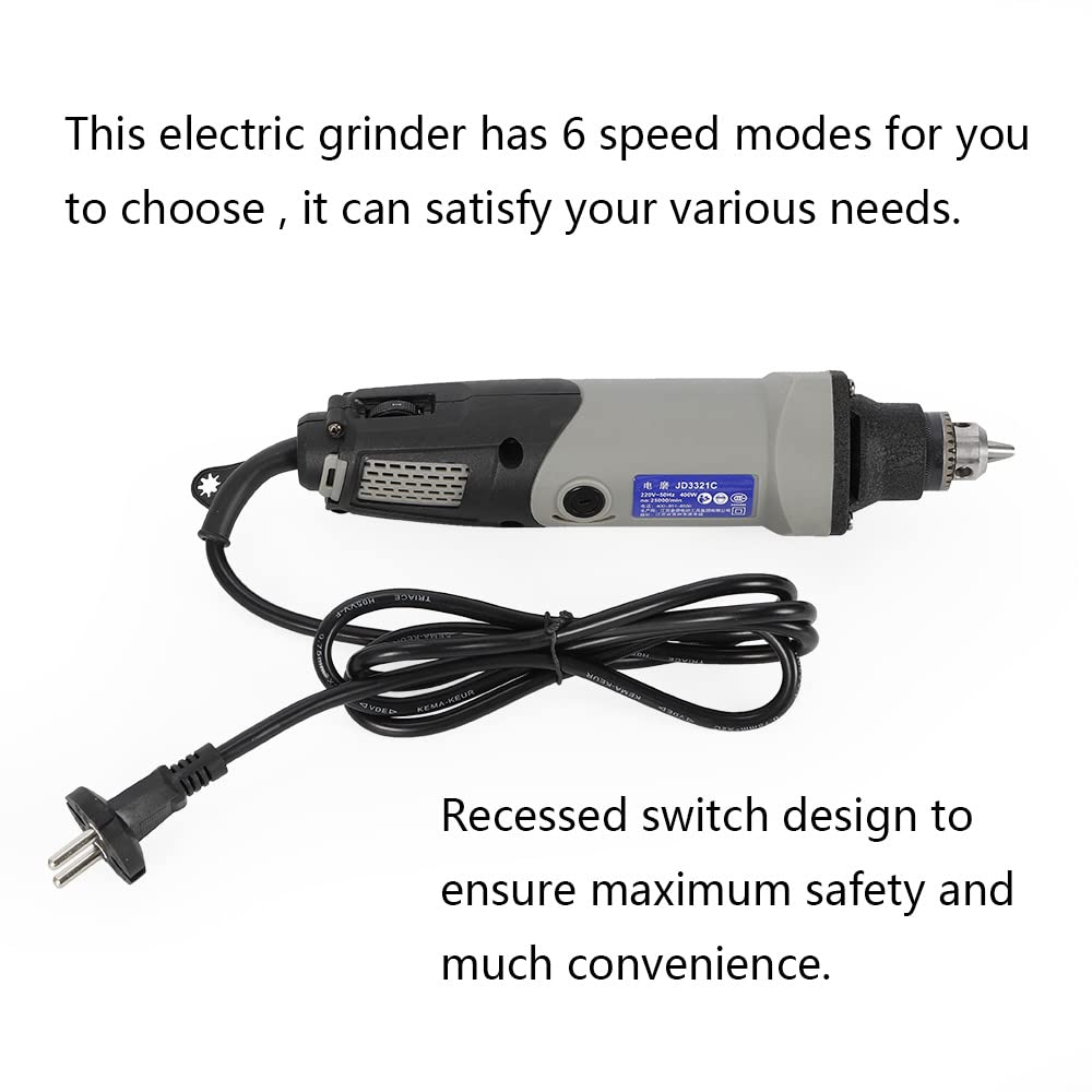Levigatrice diritta elettrica 400W a 6 velocità, 5000-28000 giri/min, rettificatrice per intagliare, tagliare, lucidare