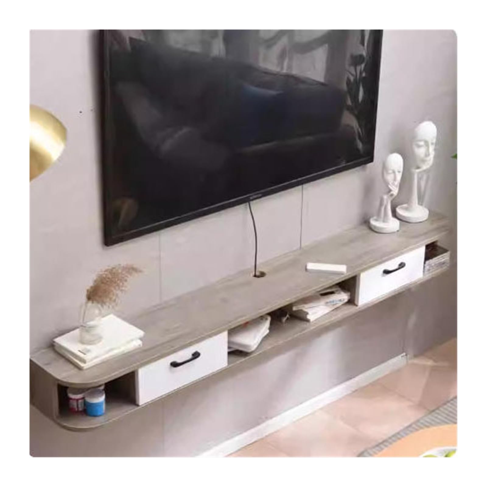 DFGHNBVC Console Floating Tv Stand With Doors, Media Console Entertainment Center For Under Tv Storage Cabinet Entertainment,Gris