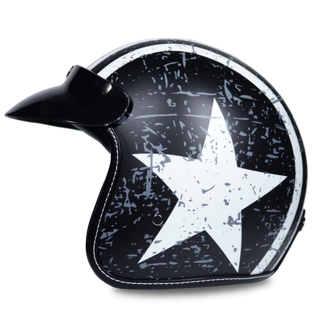 Buy DKZK Motorcycle Helmet, Half Helmet Open Face Helmet Retro Harley