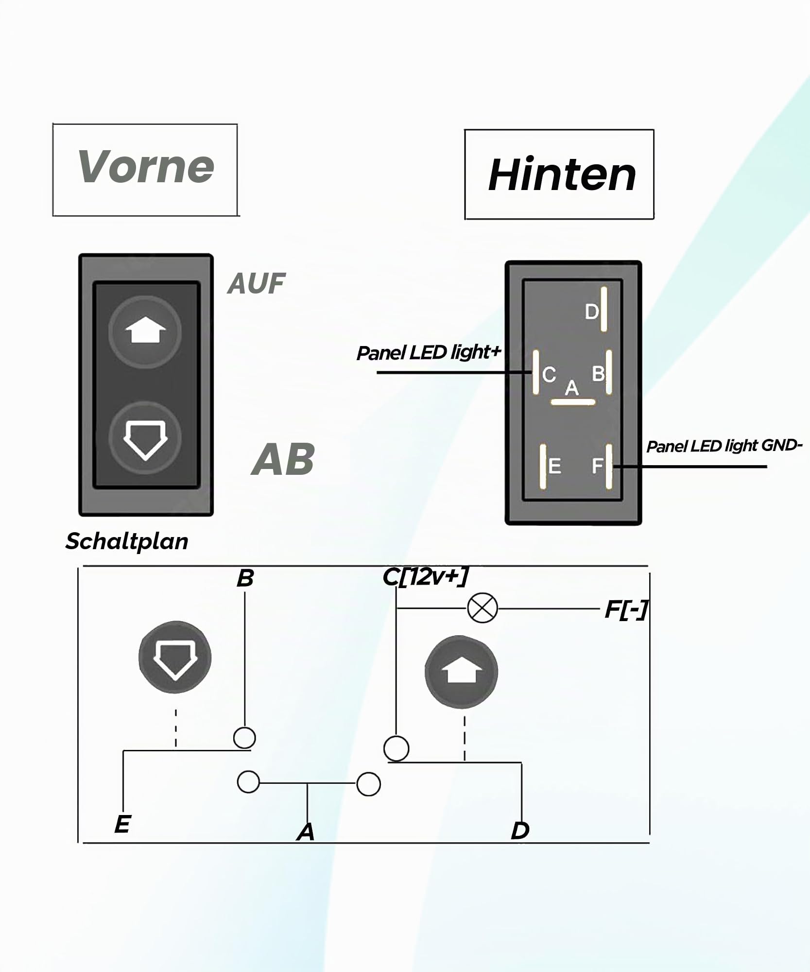 Auto Fensterheber Schalter Tasten Reparatur,6 Pins 12/24V SPST Fensterheber Schaltelement,Elektrischer Fenster Schalterabdeckung