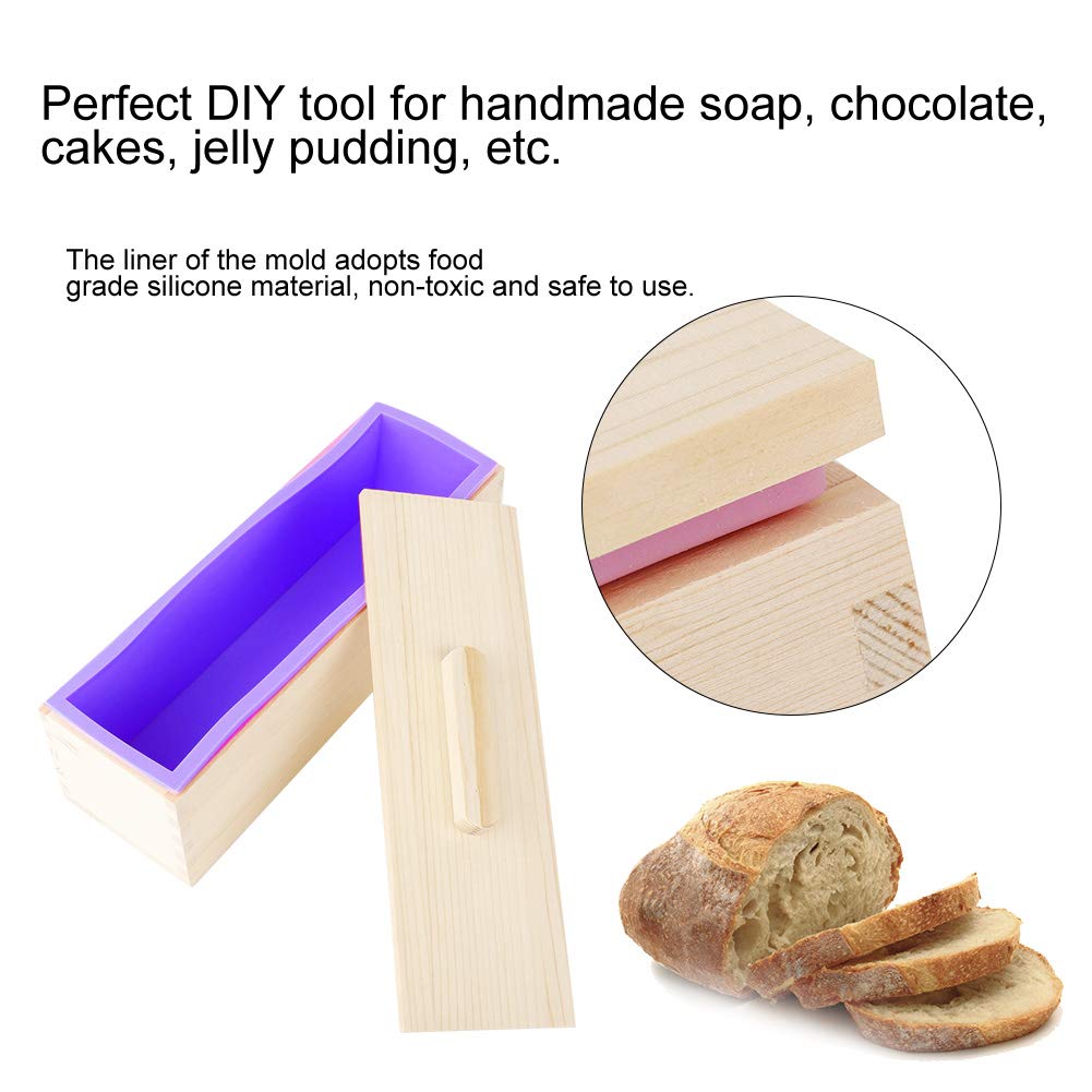 Seifenform Mit Holzbox – 1200 Ml, Silikon-Inlay, Für DIY Seifen, Backen & Desserts