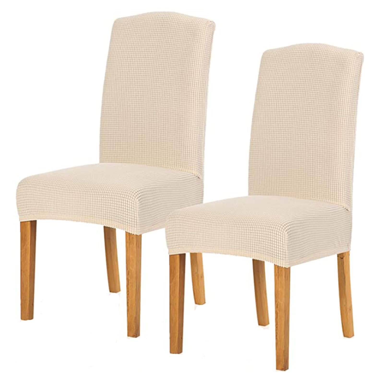 NMVAWIPT Dining Chair Covers, Soft Stretch Jacquard Slipcovers, Washable Removable Parsons Protector - Fits High Back Chairs(#51,2pcs)