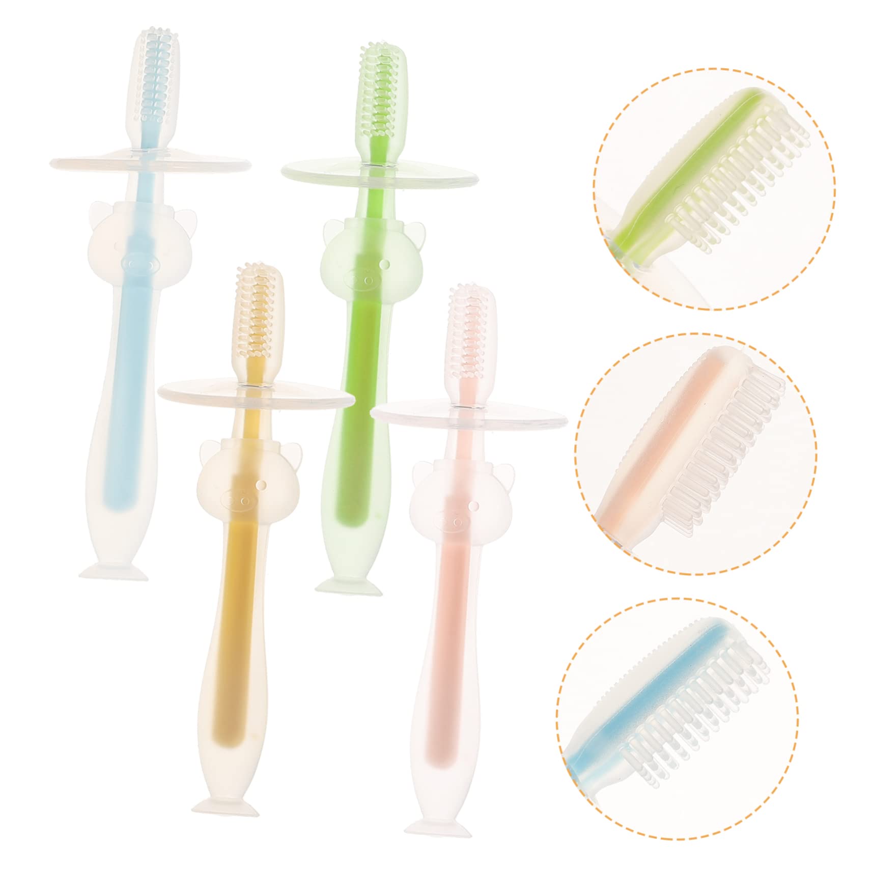 POPETPOP Spazzolino Manuale 16 Pz Spazzolino Da Denti Per Bambini Spazzolino Per Morbidi Spazzolino Da Denti in Silicone Per Bambini Deflettore Bambino Gel Di Silice Pelliccia Soffice