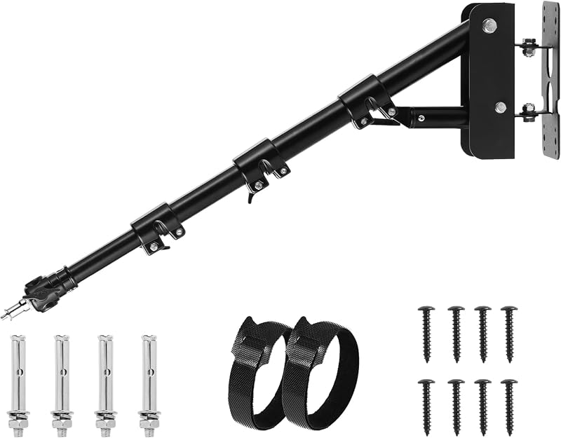Selens Wall Mount Triangle Boom Arm 39.37inch/100cm,180°Flexible Rotation | Ring Light Mount Support for Studio Video Light, Monolight, Photography, Softbox, Reflector