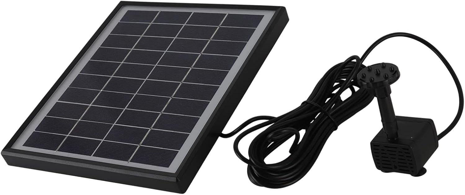5.0W Solar Fountain Pump Prevent Clogging Portable Easy to Floating Solar for Outdoor 12V