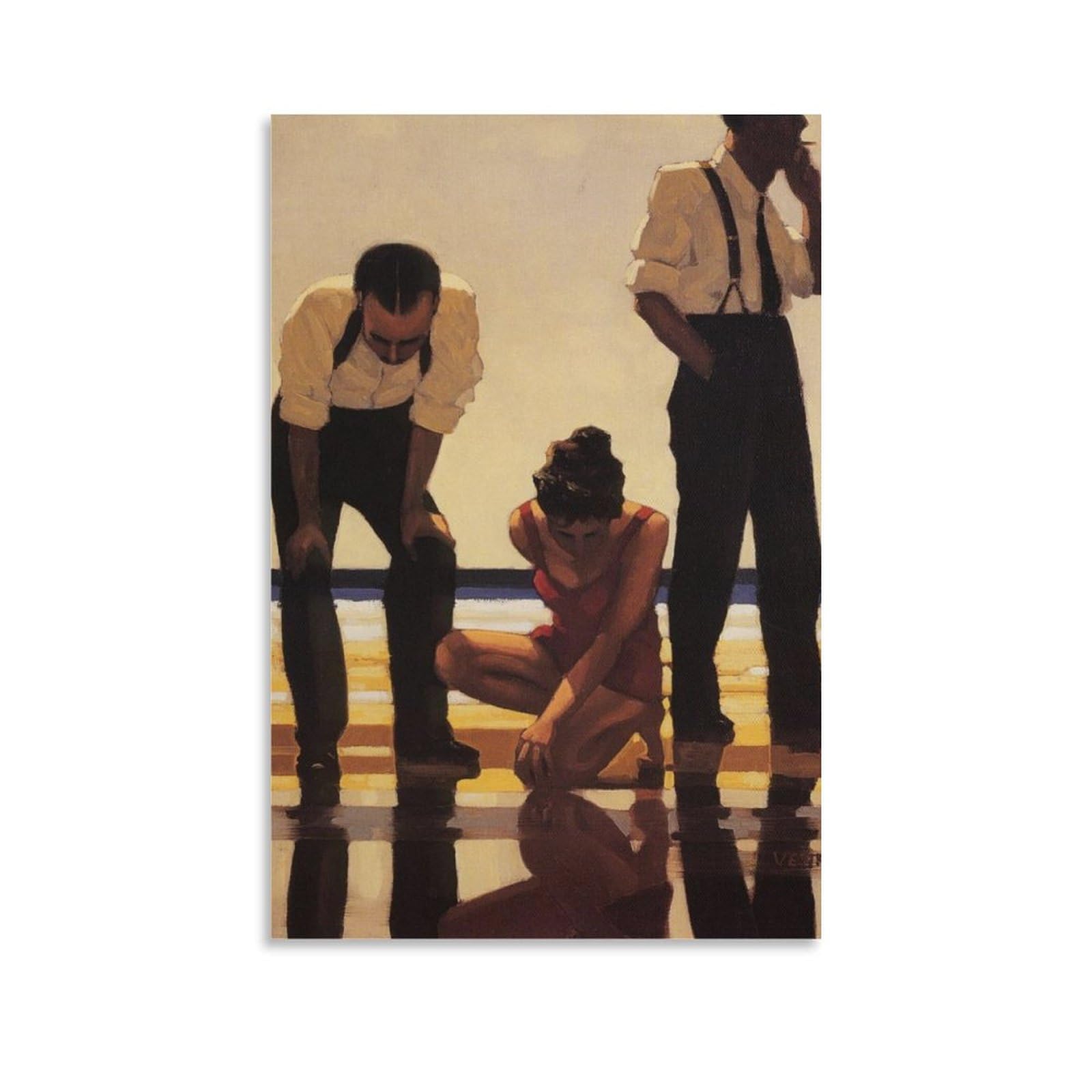 Narcissistic Bathers Contemporary by jack_vettriano Wall Art Prints Poster Poster Cool Artworks Painting Wall Art Canvas Prints Hanging Picture Posters 08x12inch(20x30cm) โ image 1