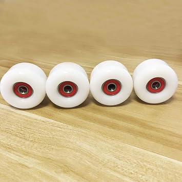 Sport Skateboard Wheels Kit-4pcs 50mm X 35mm 83A White Soft Cruiser Wheels 8pcs High Speed Precision ABEC-9 Ball Bearings 4pcs Spacers