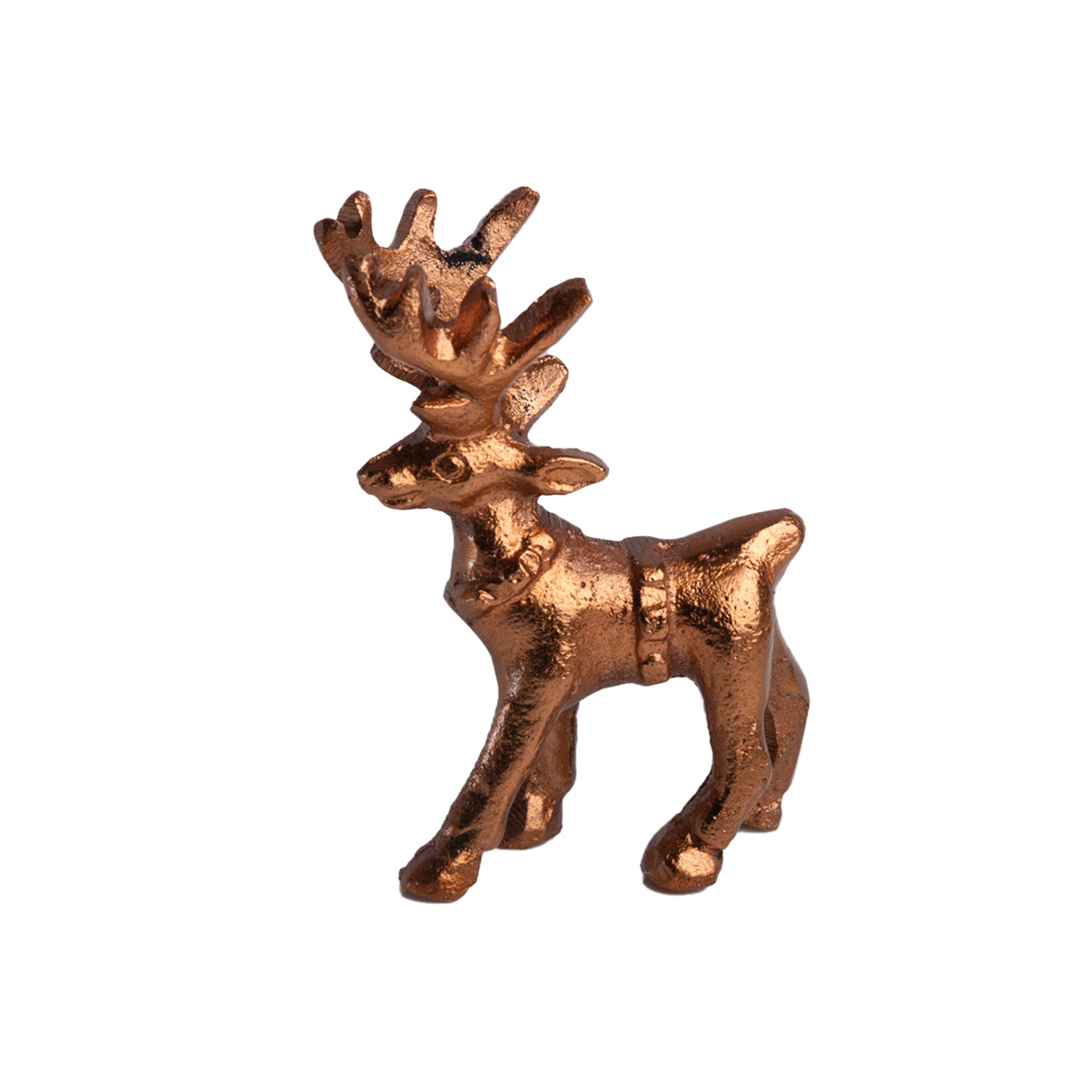 Wonder Care Christmas Deer Figurine, Standing Reindeer Statue, Miniature Deer Table Top Decoration, Gold - Image 3