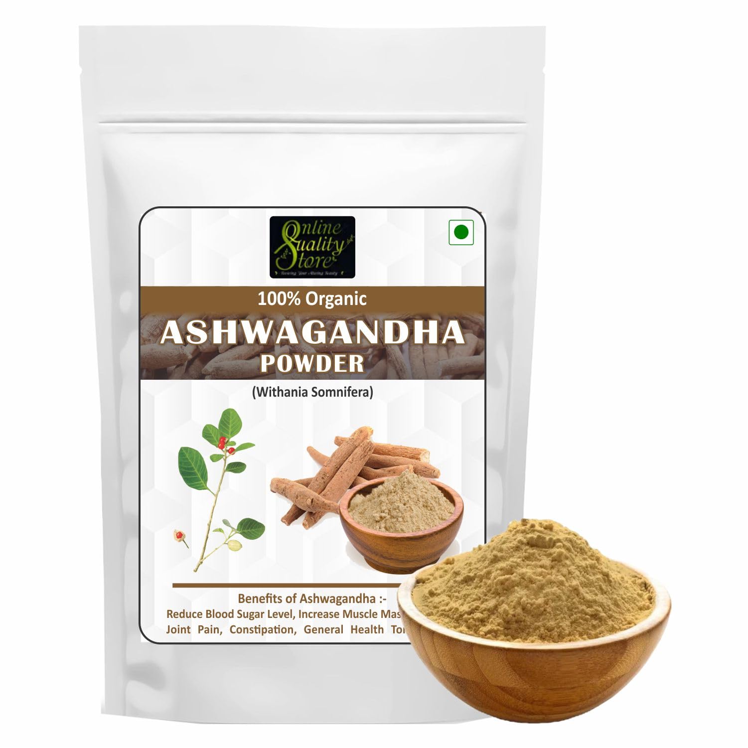 Online Quality Store Organic Ashwagandha Powder - 100g | for Stress Relief, Anxiety Support, Immune System Booster (B0CBP9TGKD) Amazon Price History, Amazon Price Tracker