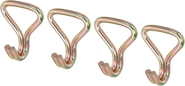 MECCANIXITY Ratchet Double J Strap Hook Load 4409 Lbs Zinc Color for 2" Tie Down Strap Webbing Car Truck Trailer Pack of 4