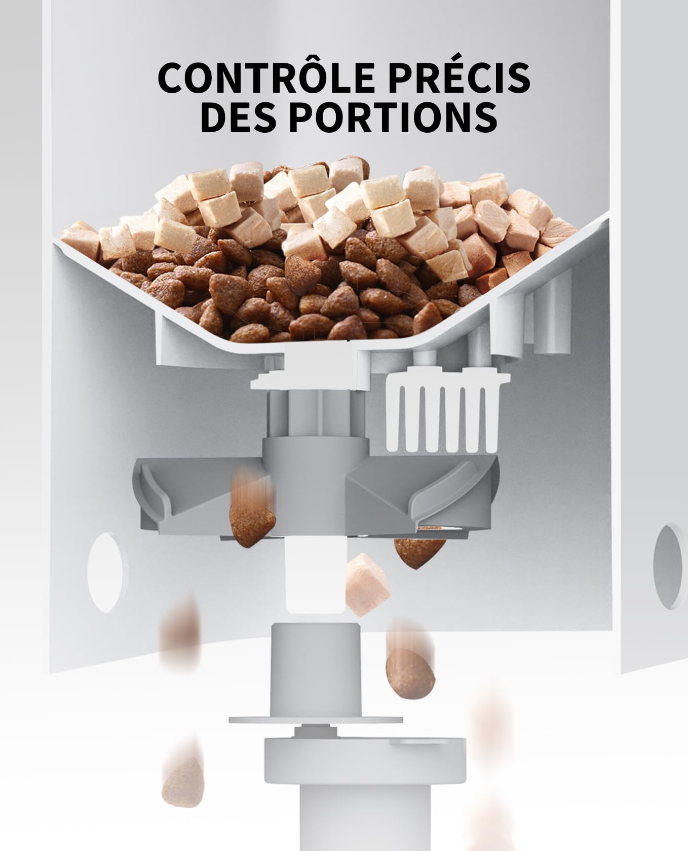 PETKIT Distributeur Croquettes Chat Automatique avec Caméra, WiFi 2.4 GHz, Vision Nocturne, Bol Inoxydable, Programmable Via Application, Jusqu'à 5 Repas par Jour