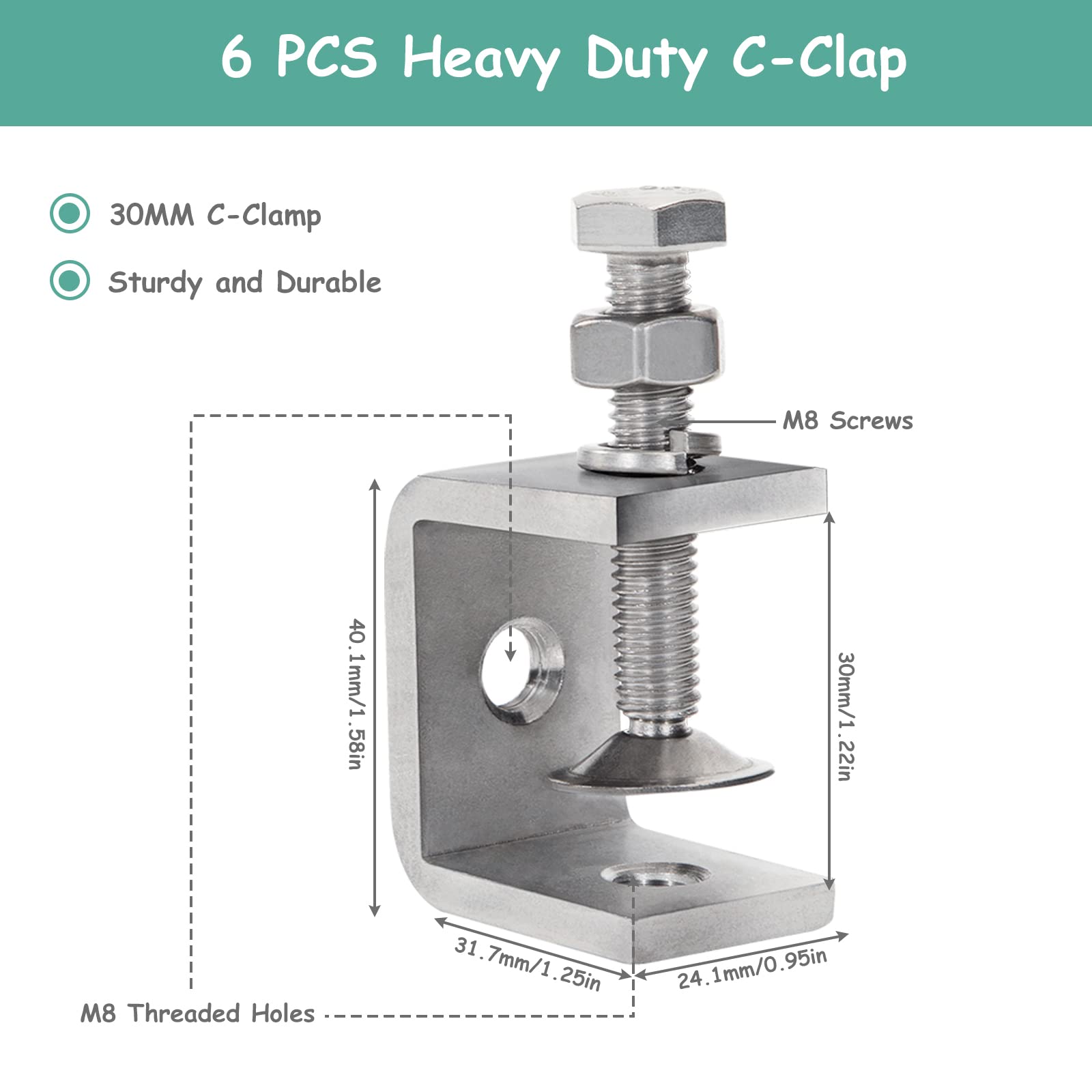 Spurtar Lot De 6 Serre Joint Menuisier De 150 MM Et 300 MM - Serre Joint Rapide Libération Rapide - Pour Le Travail Du Bois, Le Travail Du Métal, L'artisanat, Le Bricolage