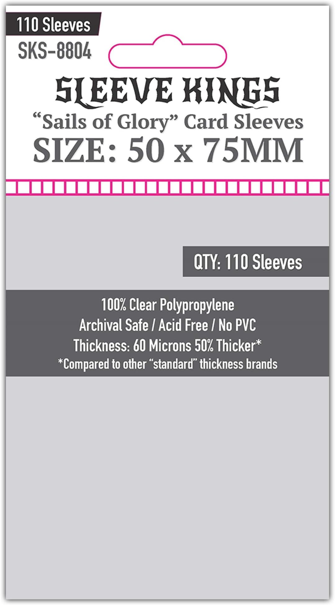 Sleeve Kings Sails of Glory Card Sleeves (50x75mm) - 110 Pack, 60 Microns
