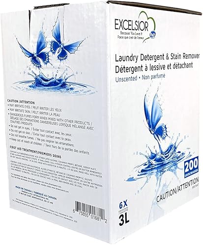 Miniatura 9 de Excelsior - Detergente para ropa con botella ecológica, líquido concentrado, sin perfume, ecológico, biodegradable, libre de disolventes y fosfatos