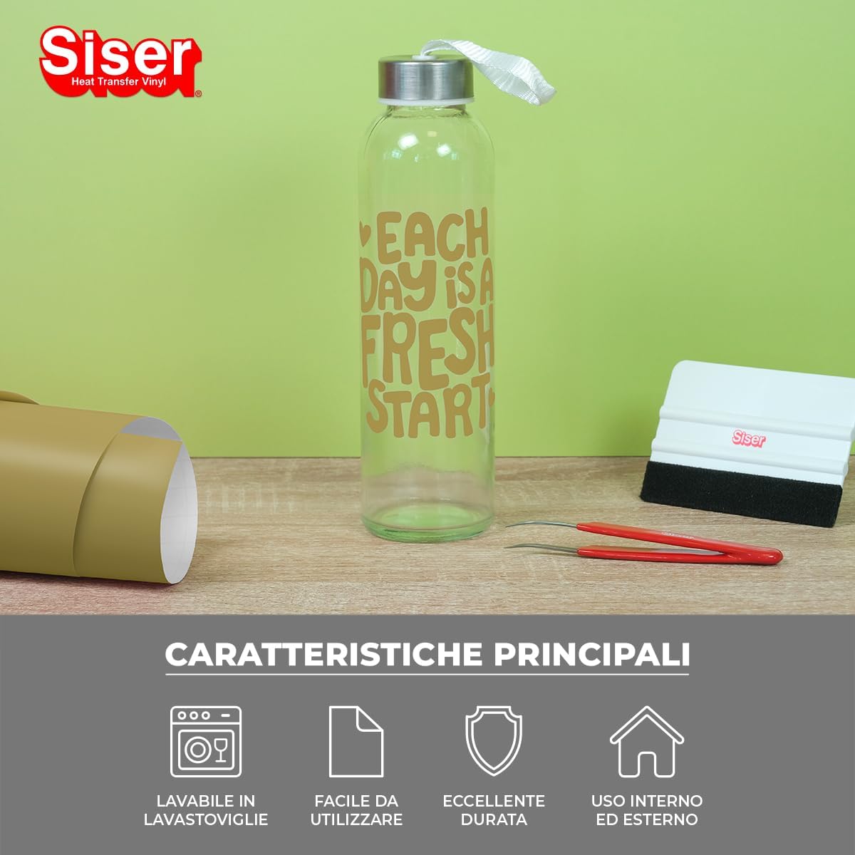 Siser EasyPSV Starling - 150 x 30 cm Gold Gloss Permanent Adhesive Vinyl for Personalizing Items and Hard Surfaces Cutter Plotter Compatible Dishwasher Safe