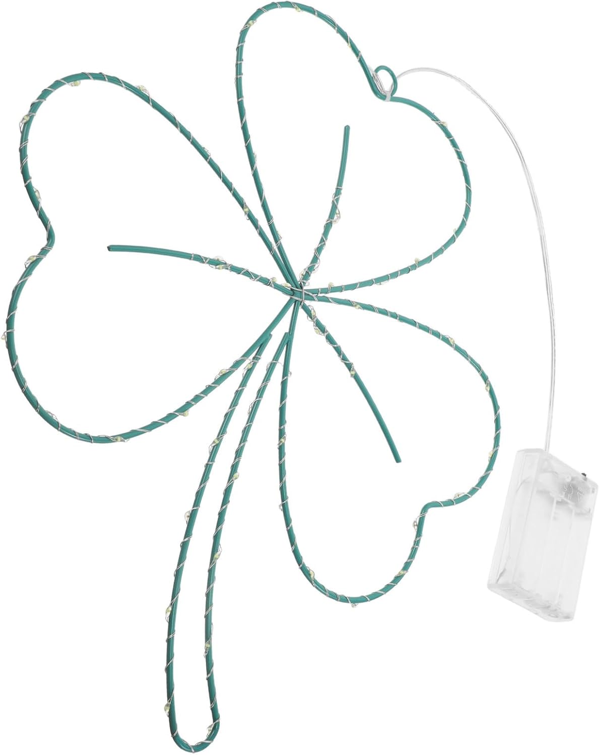 KICHOUSE Light Up Irish Shamrock: St Patrick's Day Window Light - Green Shamrock Led St. Patrick's Day Irish Lighting Clover for Window Spring Party Bar Bedroom 13.76x11.4