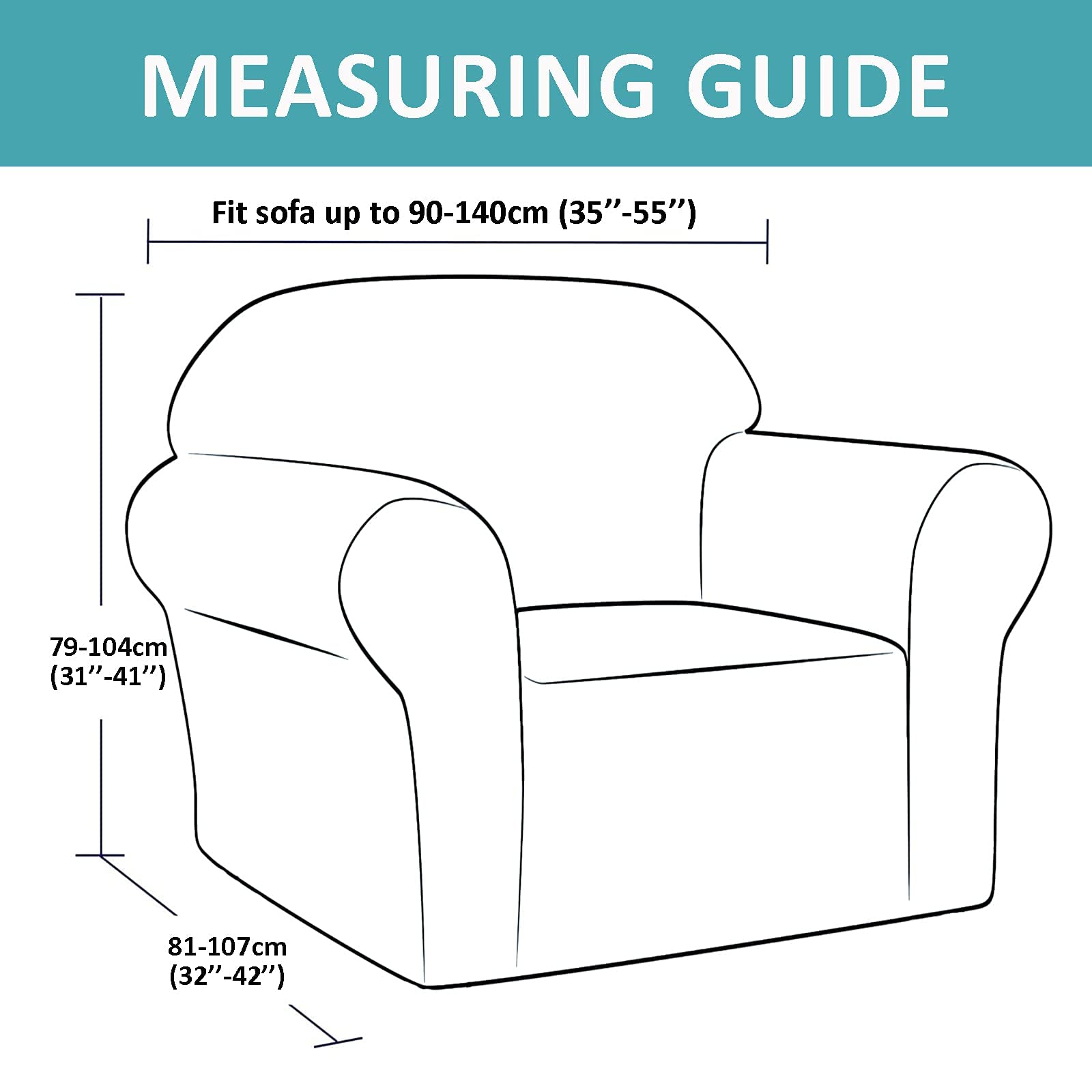 Teynewer Thick Velvet Sofa Covers 1 2 3 4 Seater High Stretch Non-Slip Couch Cover Elastic Furniture Protector Plush Sofa Slipcovers with 1 pillowcase for Living Room Dogs Cat Pet (1 Seater, Beige) - Image 4