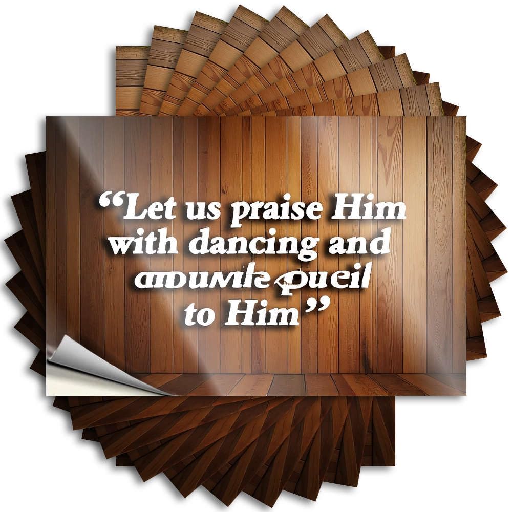 Stickers Water Affirmation Let Us Praise Him with Dancing and Psalm. for Best - Western Home Decor Easy Peel Removable(6X9CM)